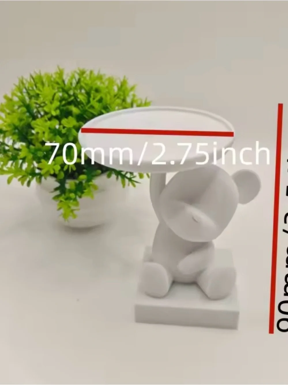 White Bear Cake Stand Decorative Serving Pedestal